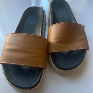 Boho Brown Sandals Slides Women's 6.5
